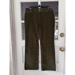 J. Jill Women’s Corduroy Pants Jeans Size 10 Petite Olive Green Boot Cut Stretch